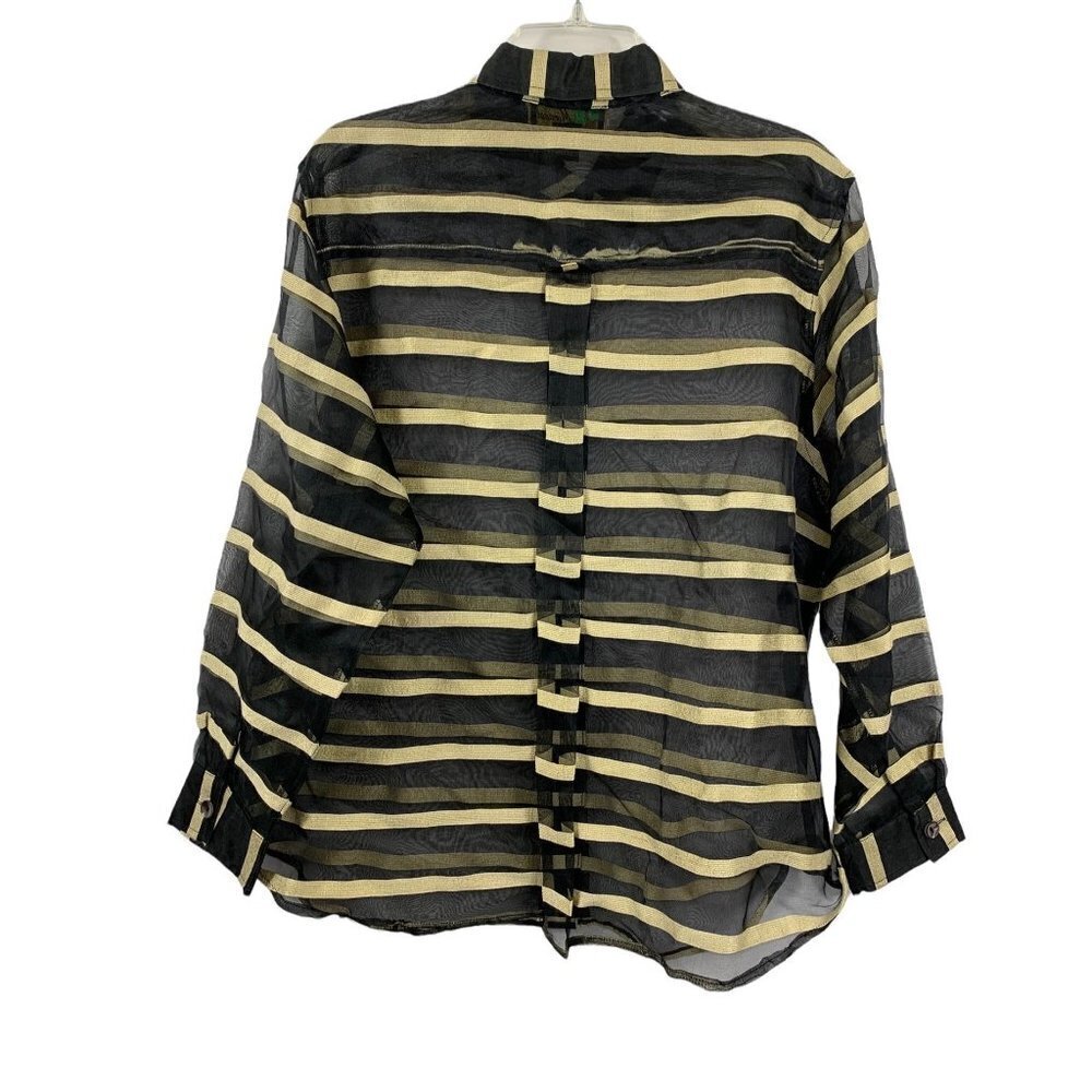Mirasol Women's Stripped See-Thru Blouse - Picture 2 of 8